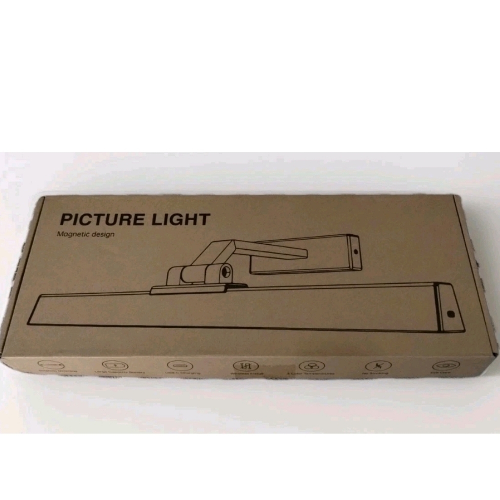 Picture Light Magnetic Design, Wireless, Remote, USB-C, 3 Color Temps. Black